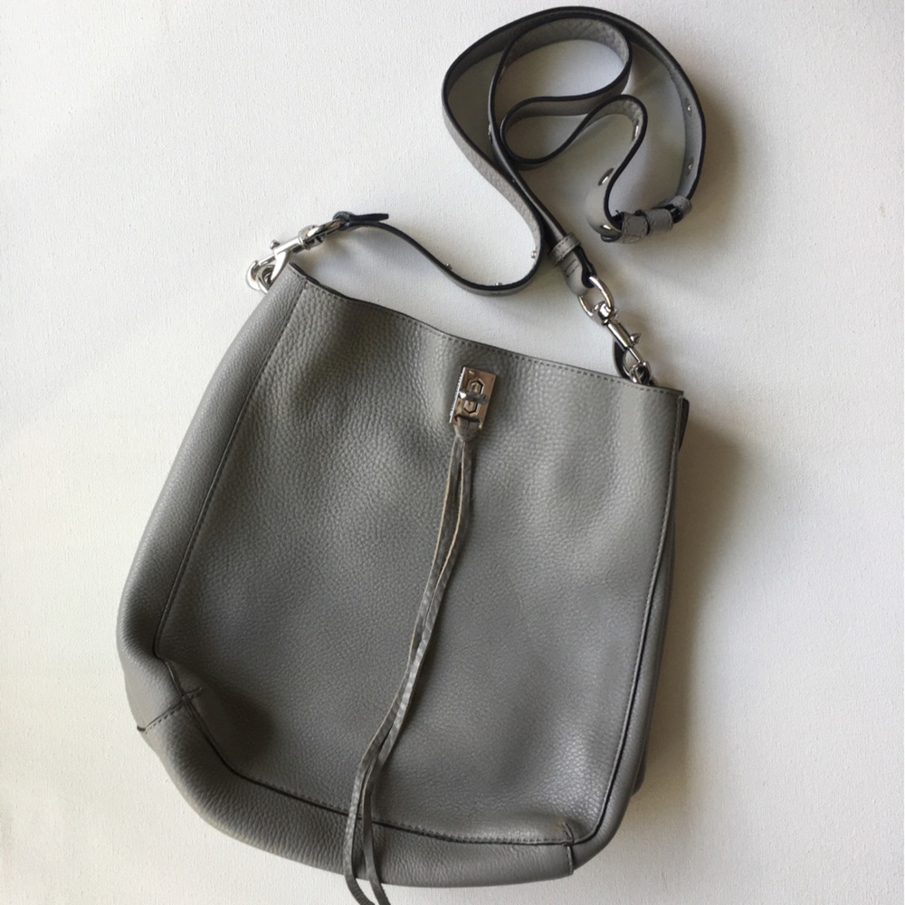 Grey Rebecca Minkoff Leather Crossbody Handbag